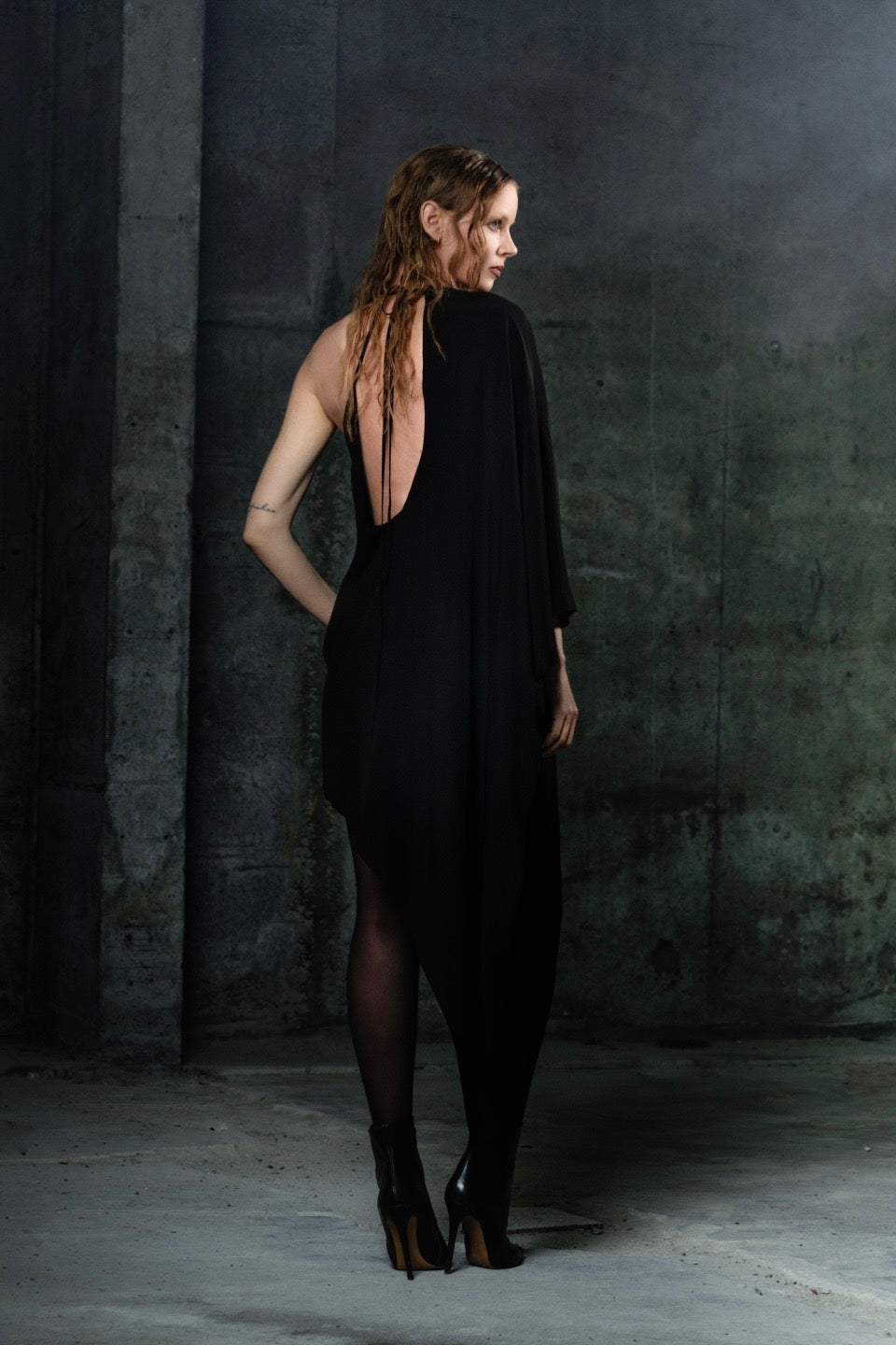 One shoulder dress | Silk