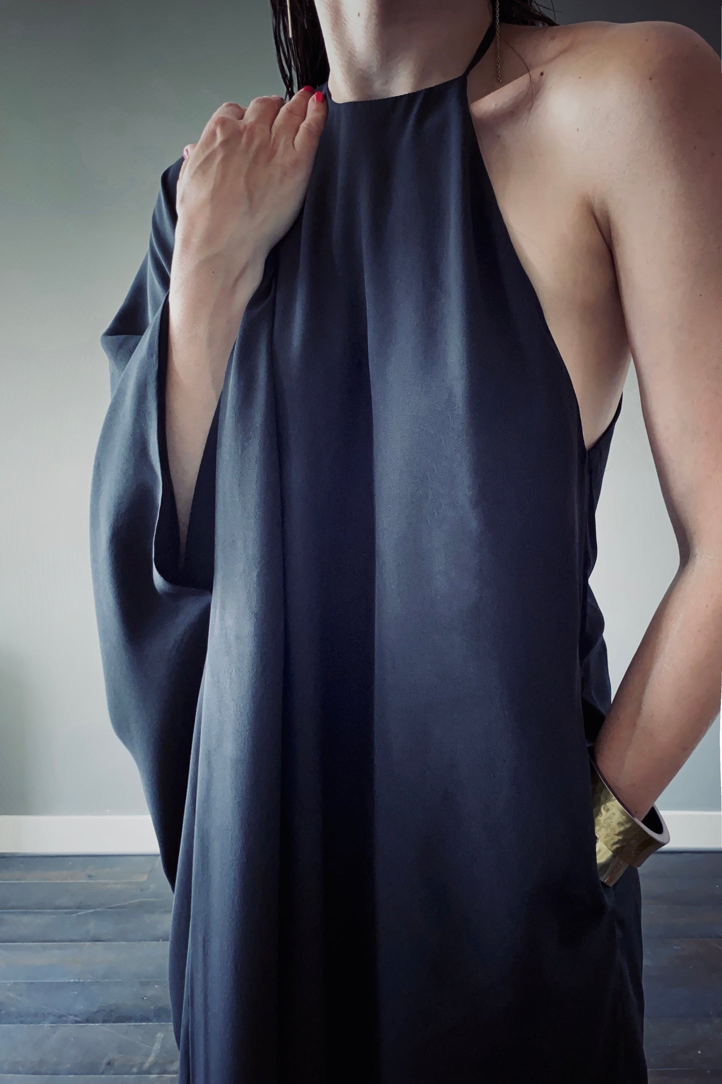 One shoulder dress | Silk