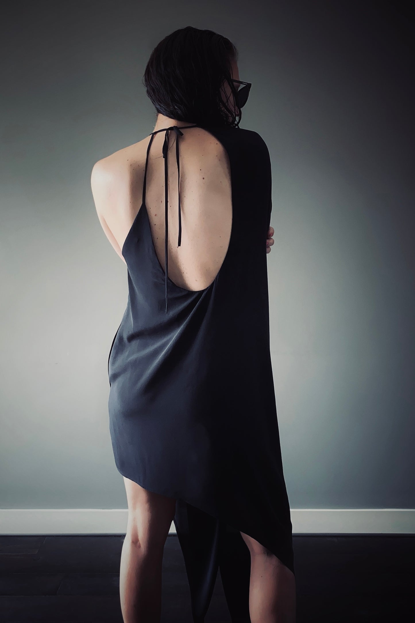One shoulder dress | Silk