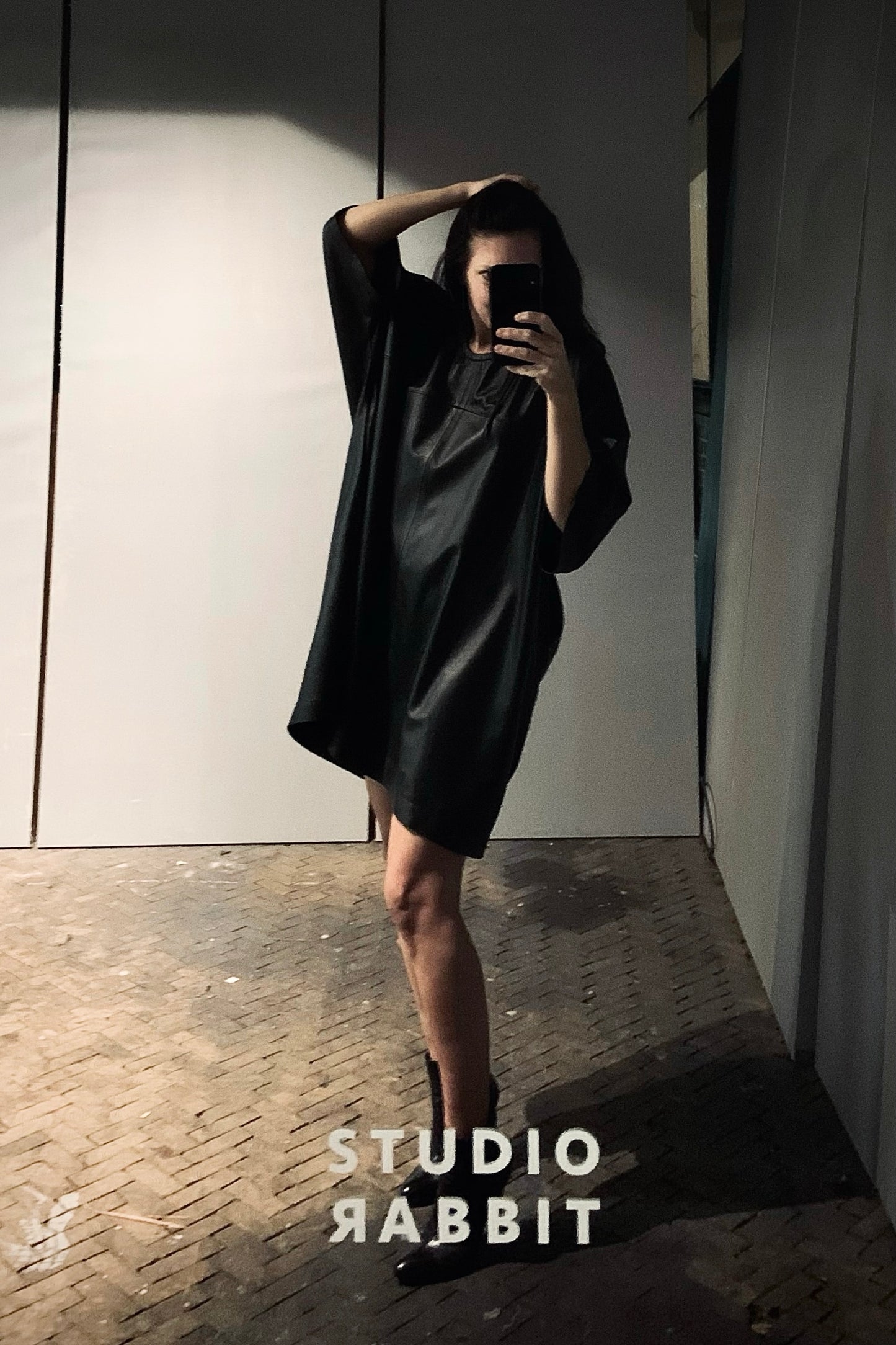 Open back dress | Leather