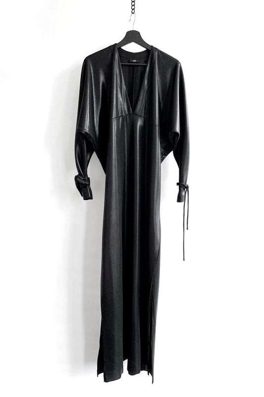 Long sleeve dress | Coated jersey