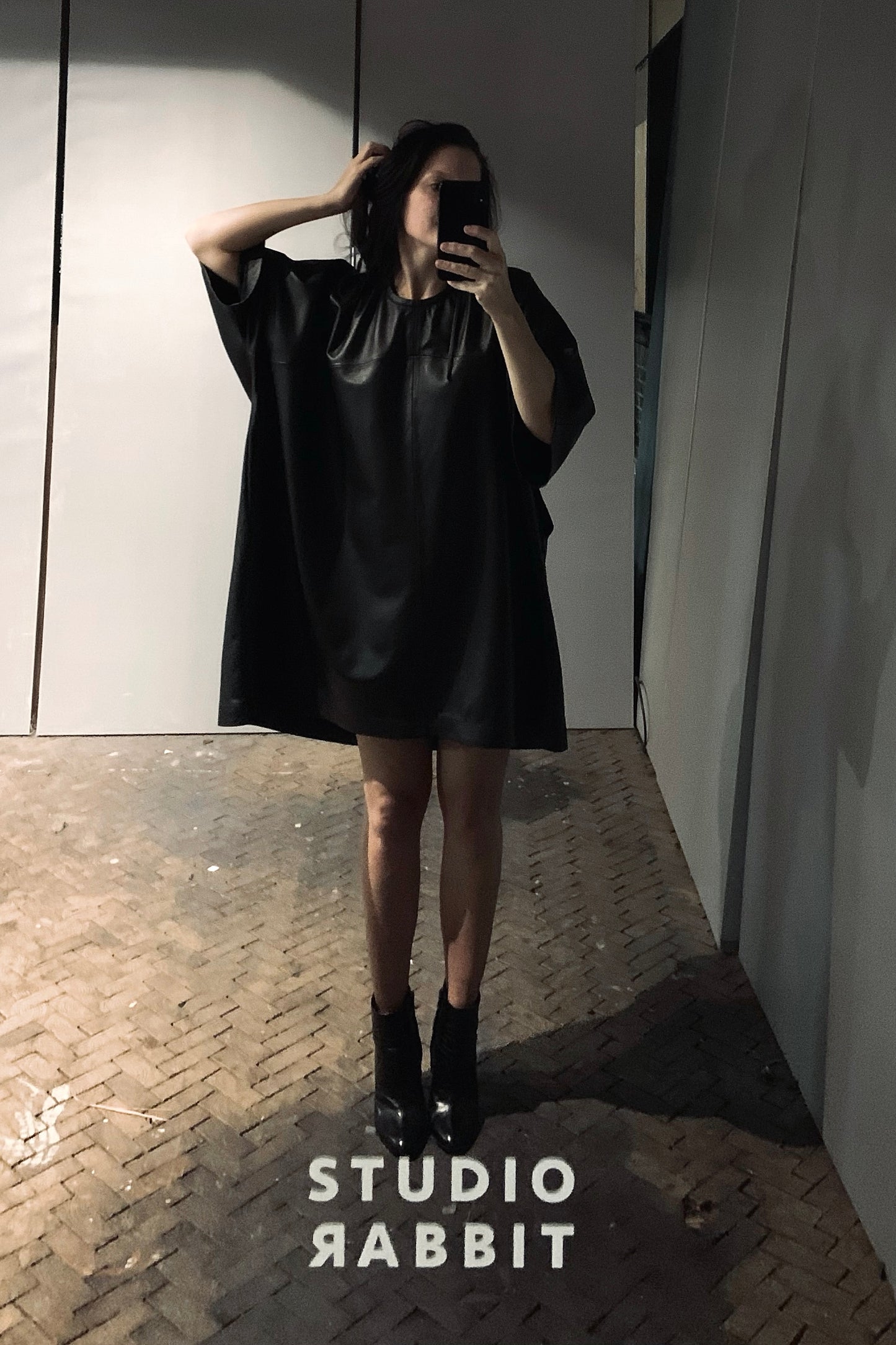 Open back dress | Leather