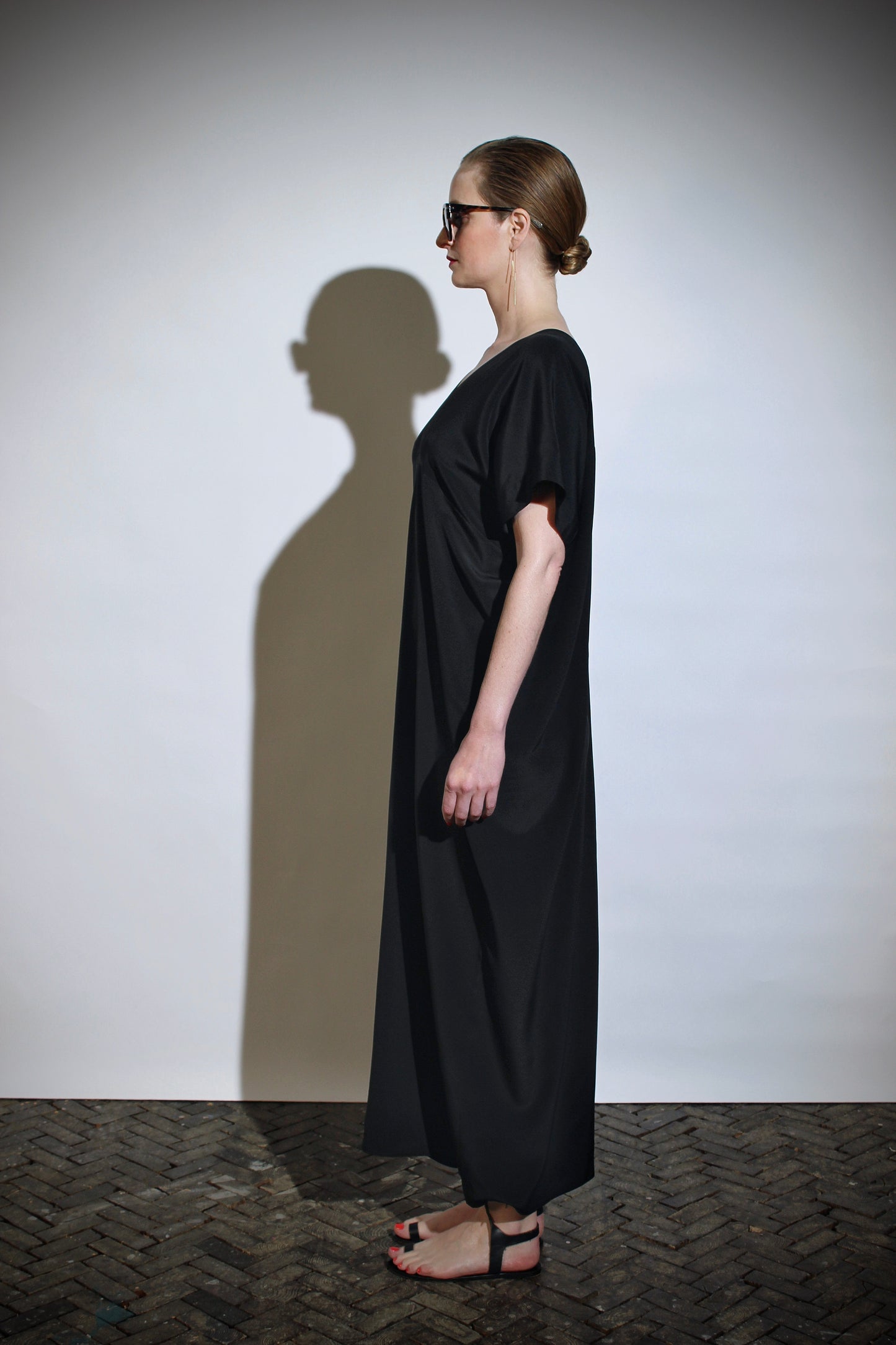 Long deep V kaftan | Silk