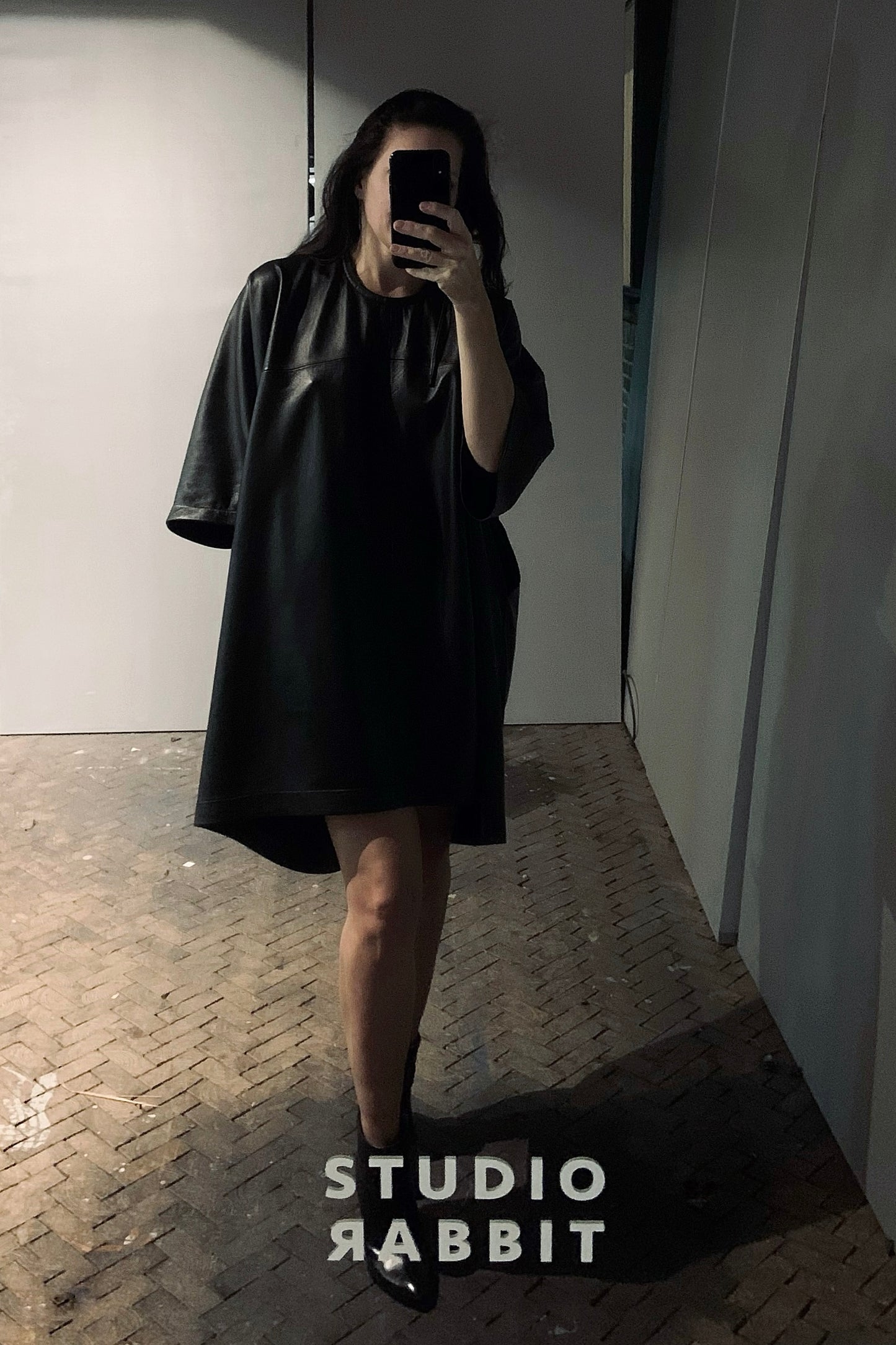 Open back dress | Leather