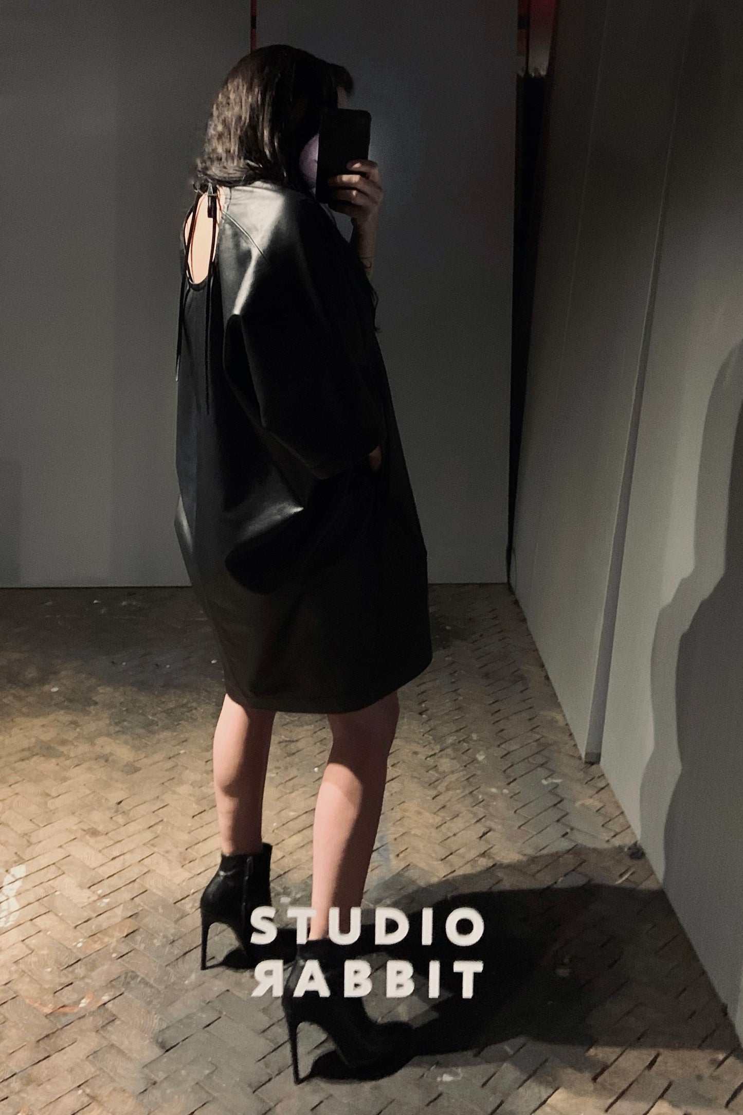 Open back dress | Leather