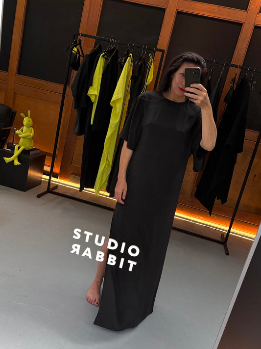 Long T-shirt dress | Silk