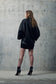 Kimono dress short | Leather