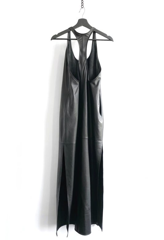Racer back dress | Leather