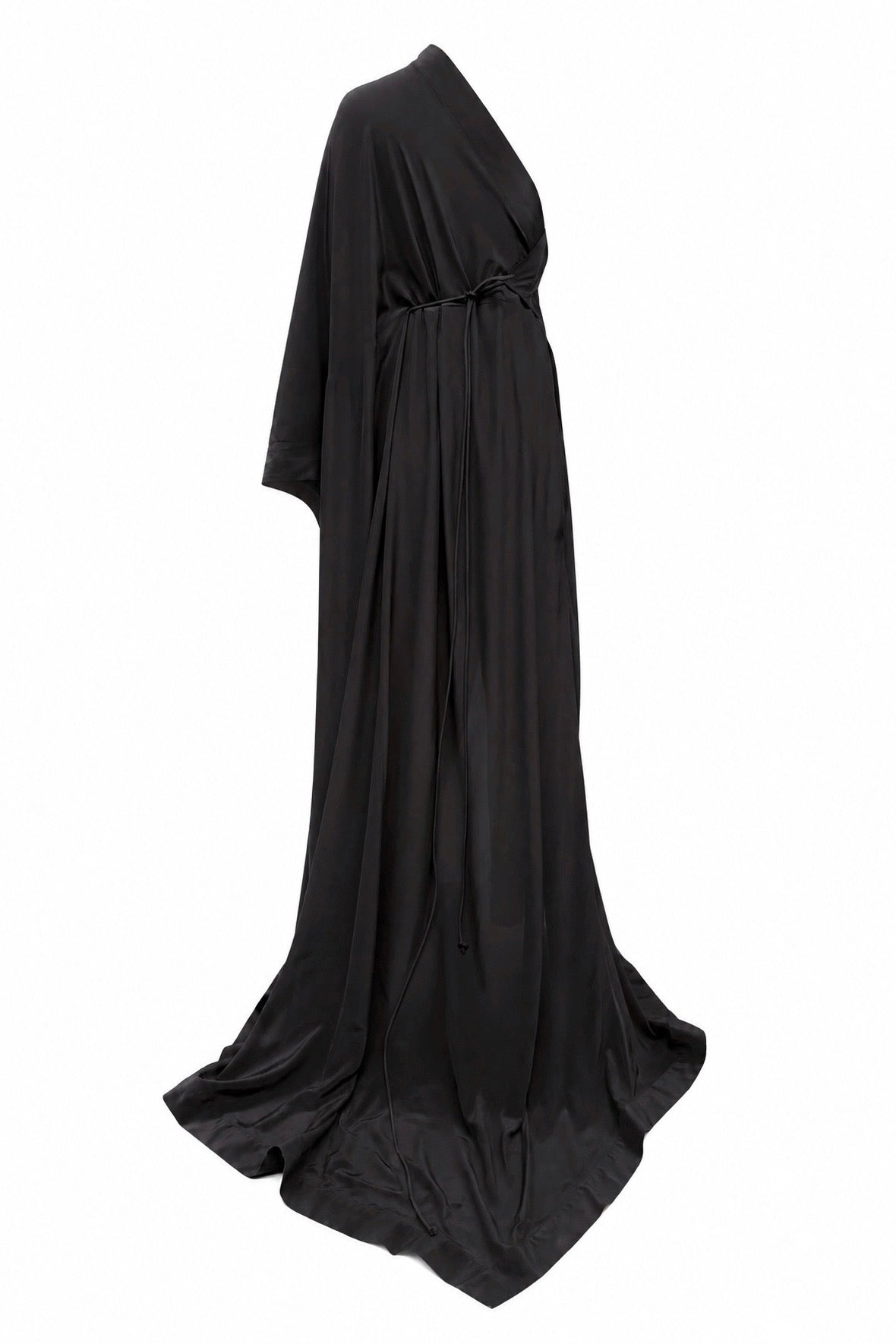 Wrap dress with train | Silk