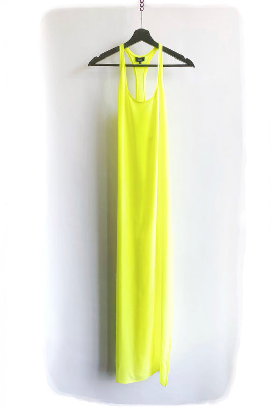 Racer back dress | Neon yellow