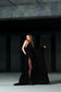 Wrap dress with train | Silk